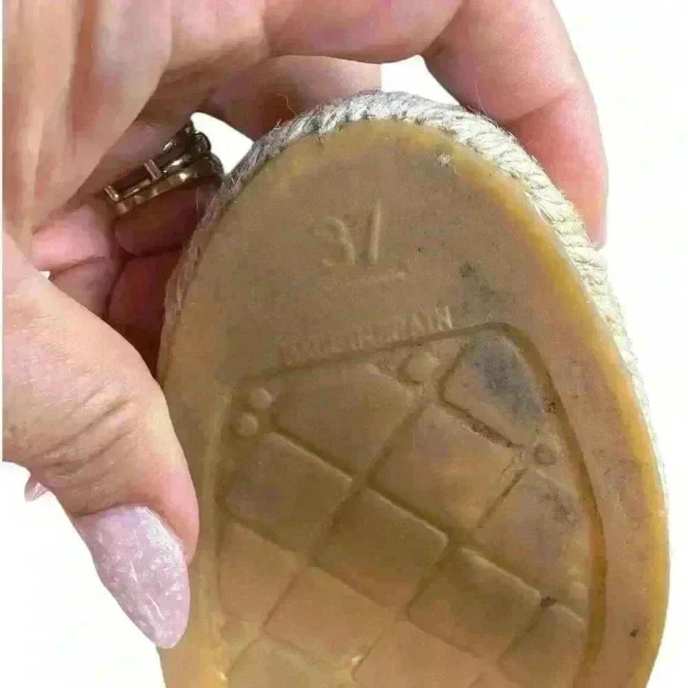 Chanel Beige/Black Lambskin Leather High Top Espadrilles Shoes.